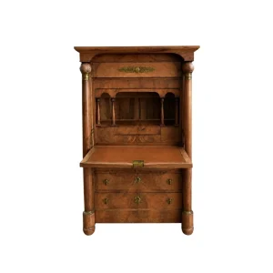 IS-136-ST Empire Period Secretary Cabinet with Drop Front – front view, drop front open