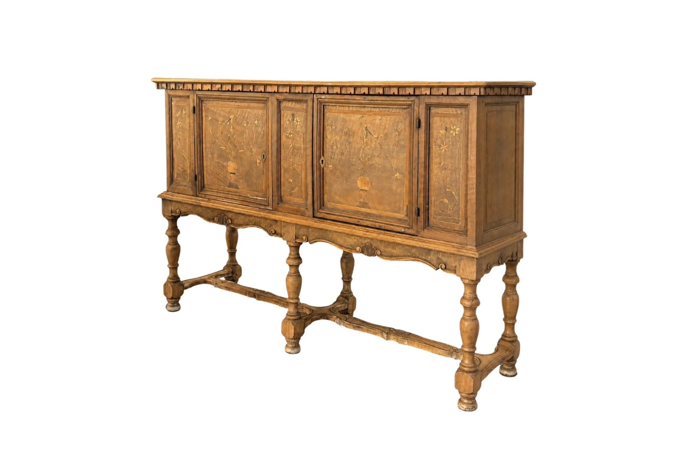 IS-141-CR Antique Lombard Chest Converted into a Sideboard – angled view, right side
