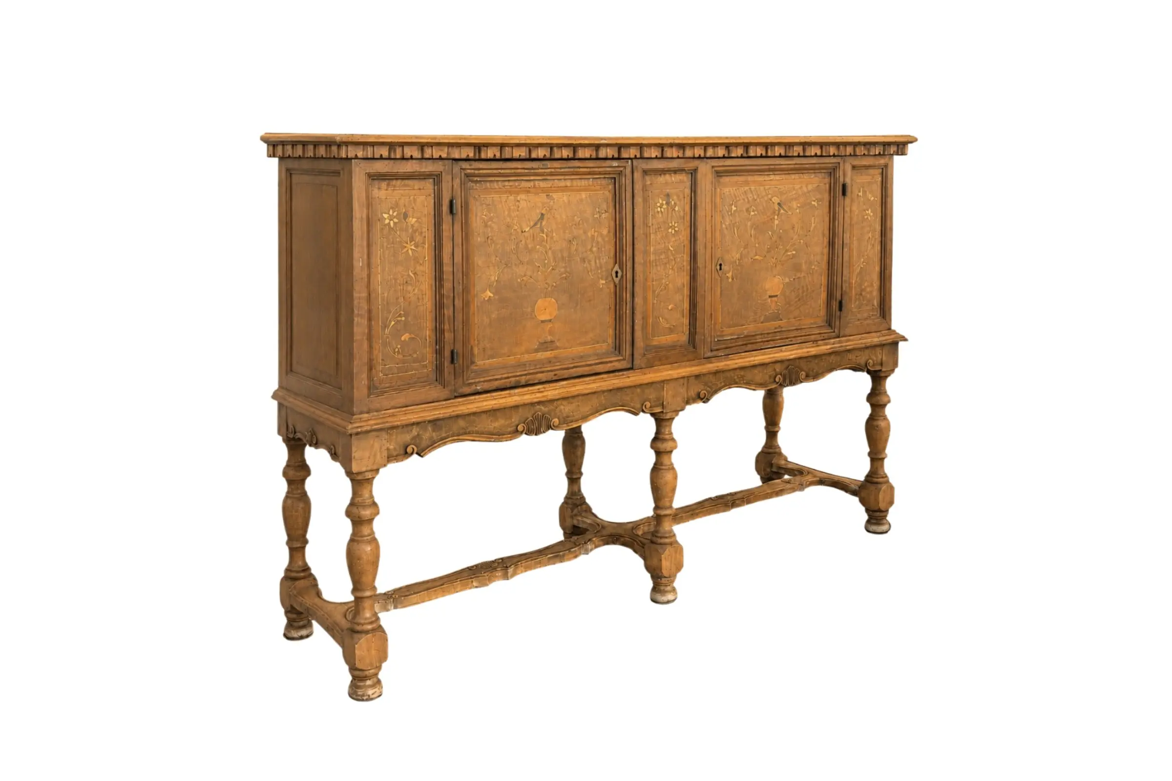 IS-141-CR Antique Lombard Chest Converted into a Sideboard – angled view, left side